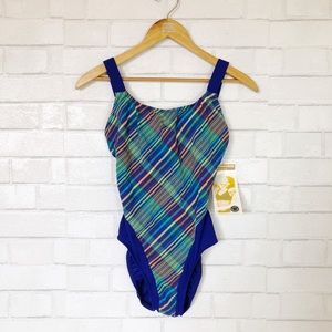 Jantzen Multicolor Striped One Piece Swimsuit